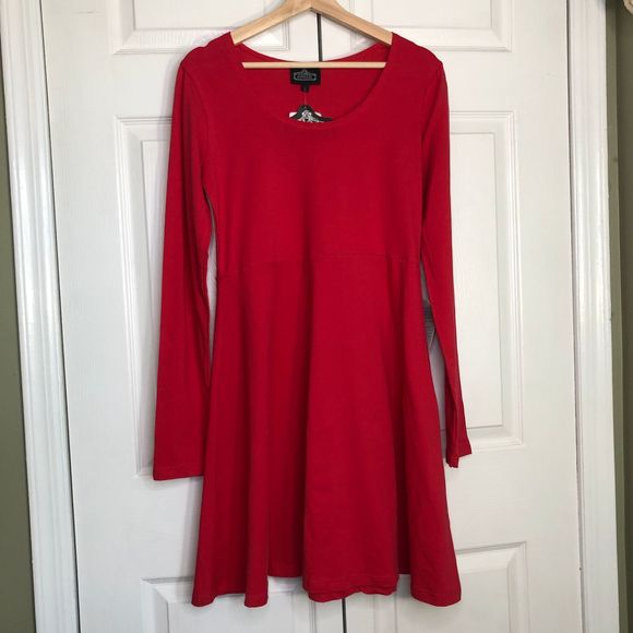 Angie Dresses & Skirts - NWT  Angie Red Long Sleeve Knit Skater Dress - L